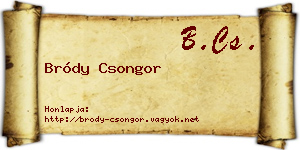 Bródy Csongor névjegykártya